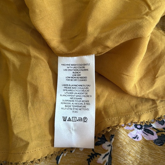 Anthropologie Maeve Floral Puff-Sleeve Midi Dress Floral Yellow Dress 6 - Picture 12 of 12